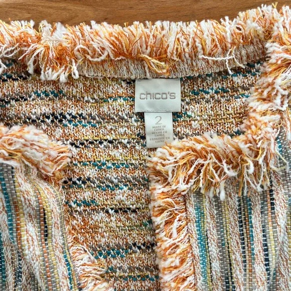 Chico's Orange and Blue Fringe Blazer - Picture 5 of 7